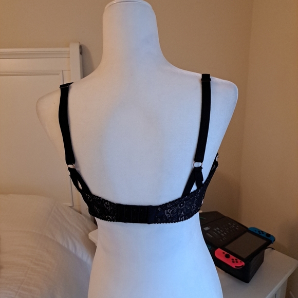 VICTORIA'S SECRET VERY SEXY UNLINED PLUNGE BRA WOMENS SIZE 36 DDD BLACK EUC - Picture 4 of 8
